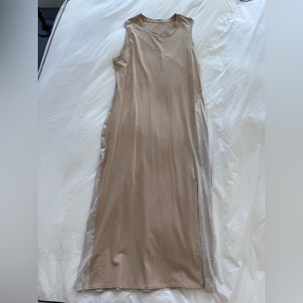 lululemon athletica Sleeveless Midi Dress in Taupe and Beige